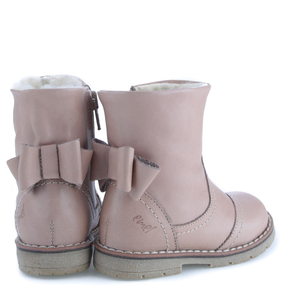 (EV2443-19) Emel winter shoes Beige bow - MintMouse (Unicorner Concept Store)