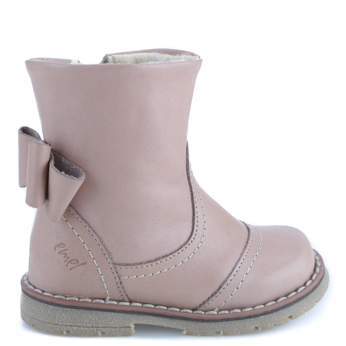 (EV2443-19) Emel winter shoes Beige bow - MintMouse (Unicorner Concept Store)