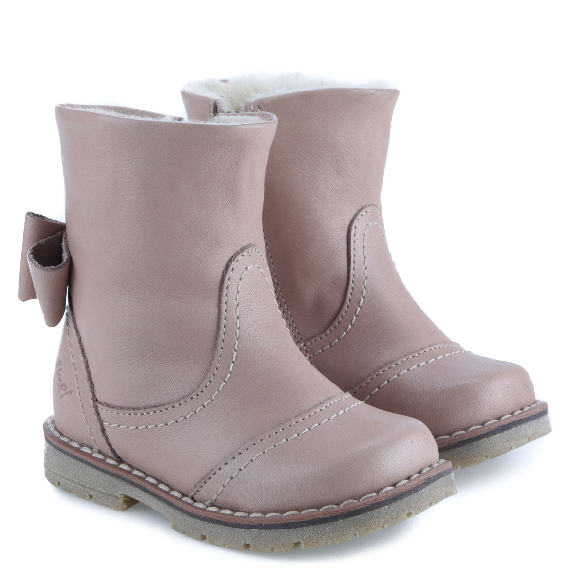 (EV2443-19) Emel winter shoes Beige bow - MintMouse (Unicorner Concept Store)