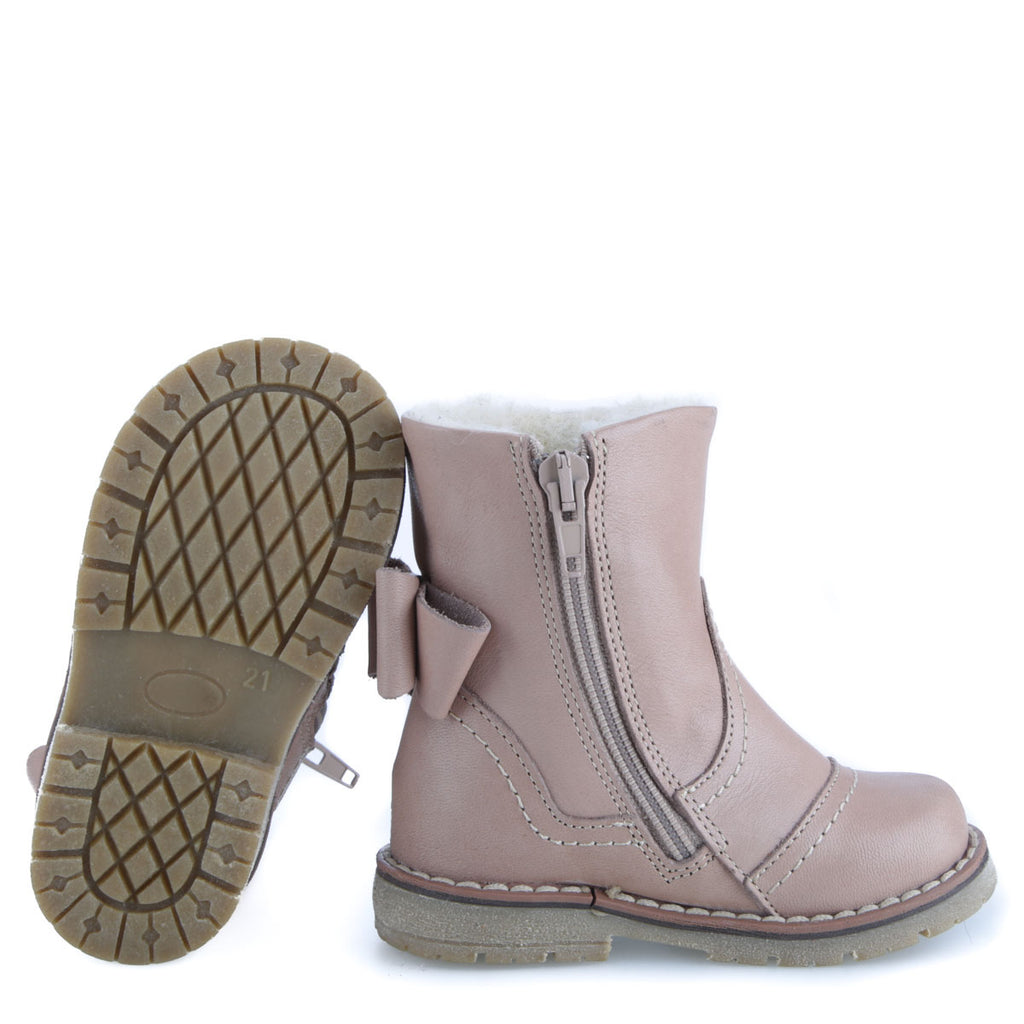 (EV2443-19) Emel winter shoes Beige bow - MintMouse (Unicorner Concept Store)