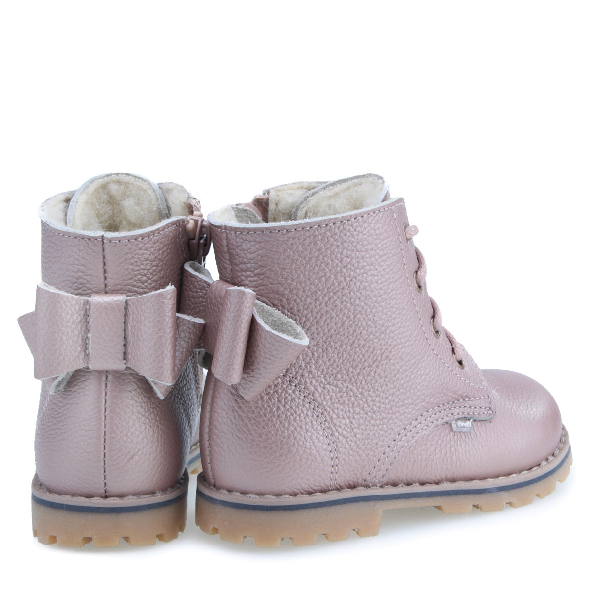 (EV2697B-6) Lace-up Winter boots Pearl pink wool lined - MintMouse (Unicorner Concept Store)