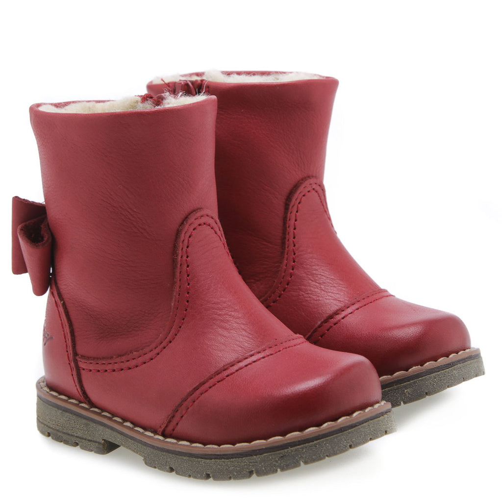 (EV2443-15) Emel winter shoes red bow - MintMouse (Unicorner Concept Store)