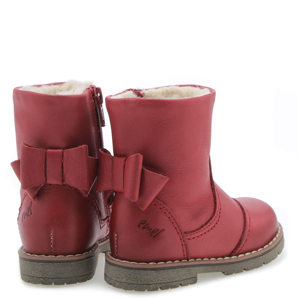 (EV2443-15) Emel winter shoes red bow - MintMouse (Unicorner Concept Store)