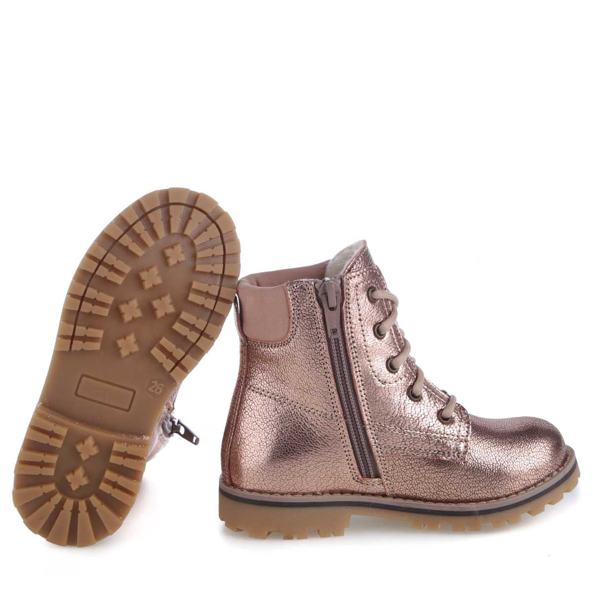 (EV2552-21 / EV2552M-21/E2552-21) Emel Rose Gold Lace Up Bottines - MintMouse (Unicorner Concept Store)