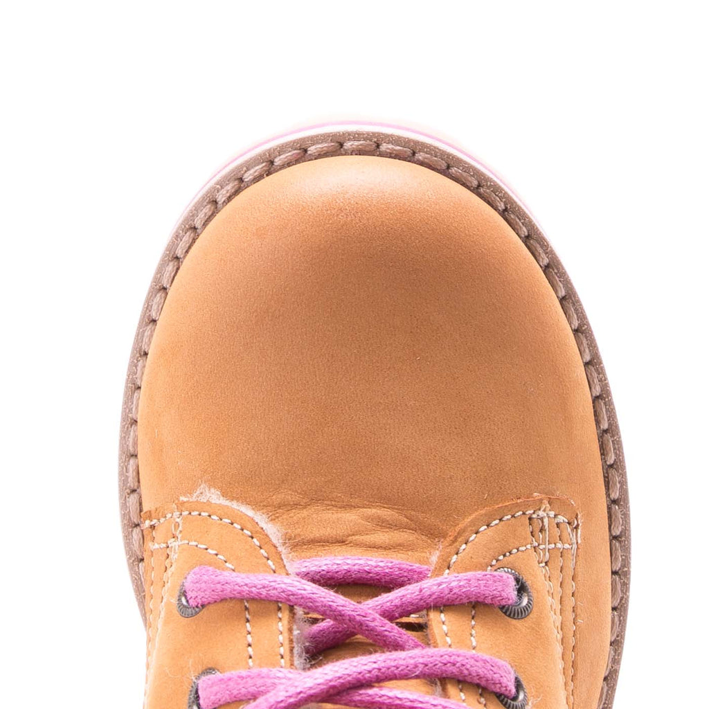 Lace-up Winter boots yellow / pink wool lined (2552-3) - MintMouse (Unicorner Concept Store)