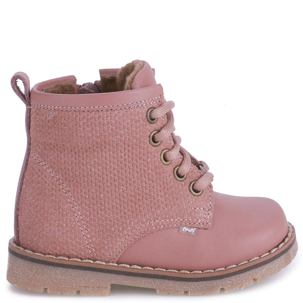 (EY2727B-1) Emel Lace Up Winter Boots rose - MintMouse (Unicorner Concept Store)