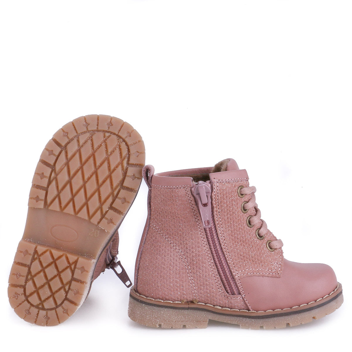 (EY2727B-1) Emel Lace Up Winter Boots rose - MintMouse (Unicorner Concept Store)