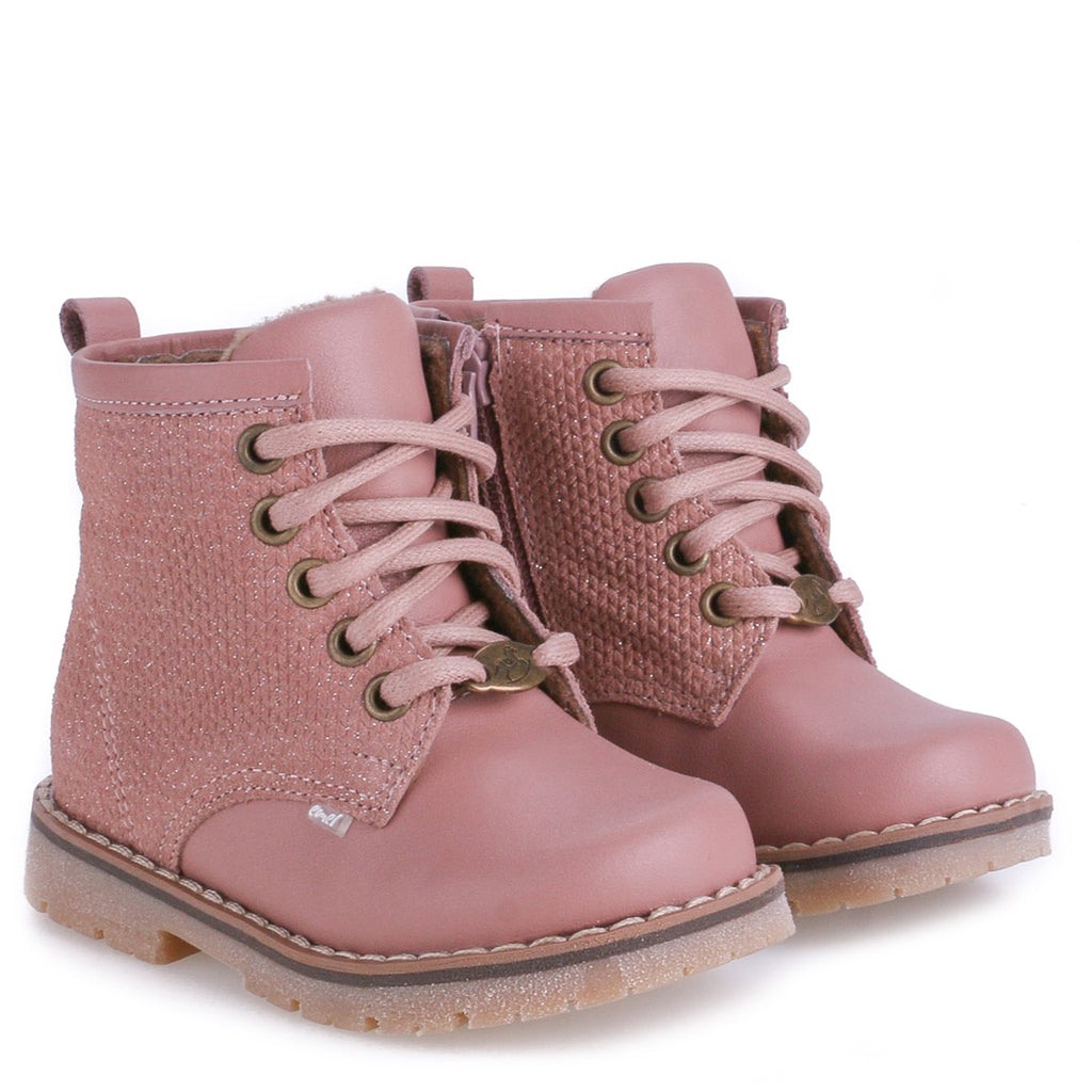 (EY2727B-1) Emel Lace Up Winter Boots rose - MintMouse (Unicorner Concept Store)