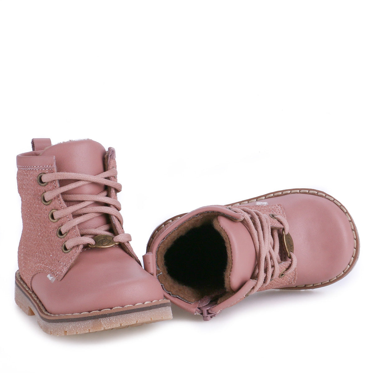 (EY2727B-1) Emel Lace Up Winter Boots rose - MintMouse (Unicorner Concept Store)