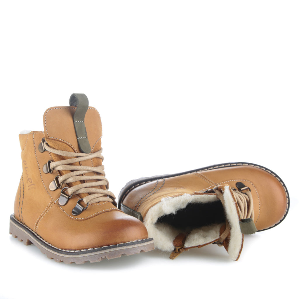 (Ev2545MA-17) Emel yellow Lace Up Winter Boots - MintMouse (Unicorner Concept Store)