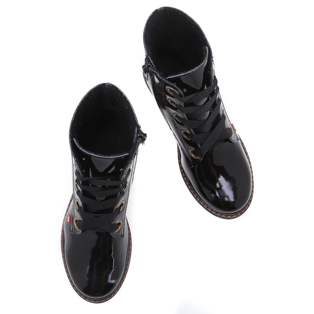 (E2622E-K/EY2622E) Emel Black patent lace-up boots - MintMouse (Unicorner Concept Store)