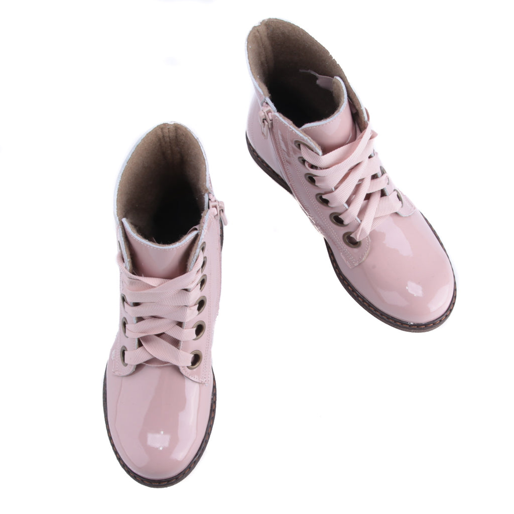 (EY2622E-2) Emel Pink patent lace-up boots - MintMouse (Unicorner Concept Store)