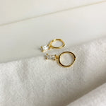 Burcu Hoops  Gold, Crystal
