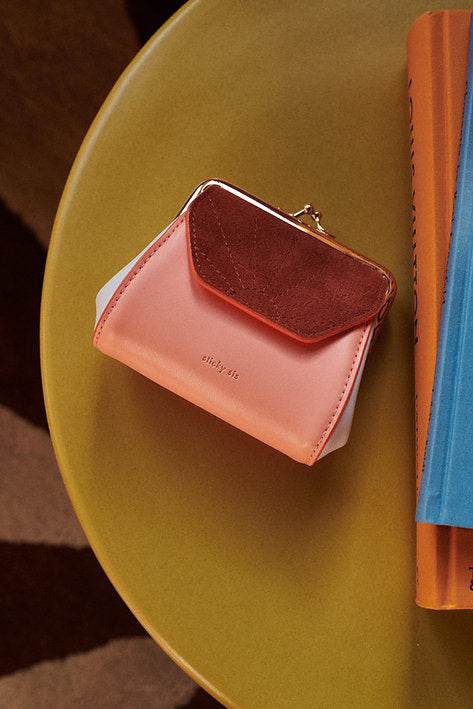 wallet | la promenade | coloré | french pink + hortensia blue + croissant brown - 1401010