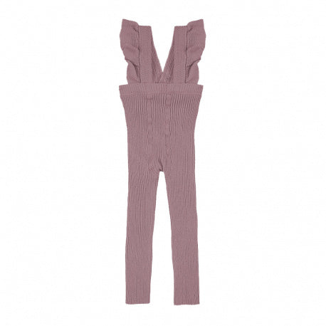 FLOUNCED SUSPENDER COTTON LEGGINGS IRIS