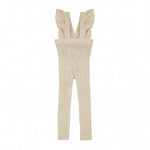 FLOUNCED SUSPENDER COTTON LEGGINGS LINEN