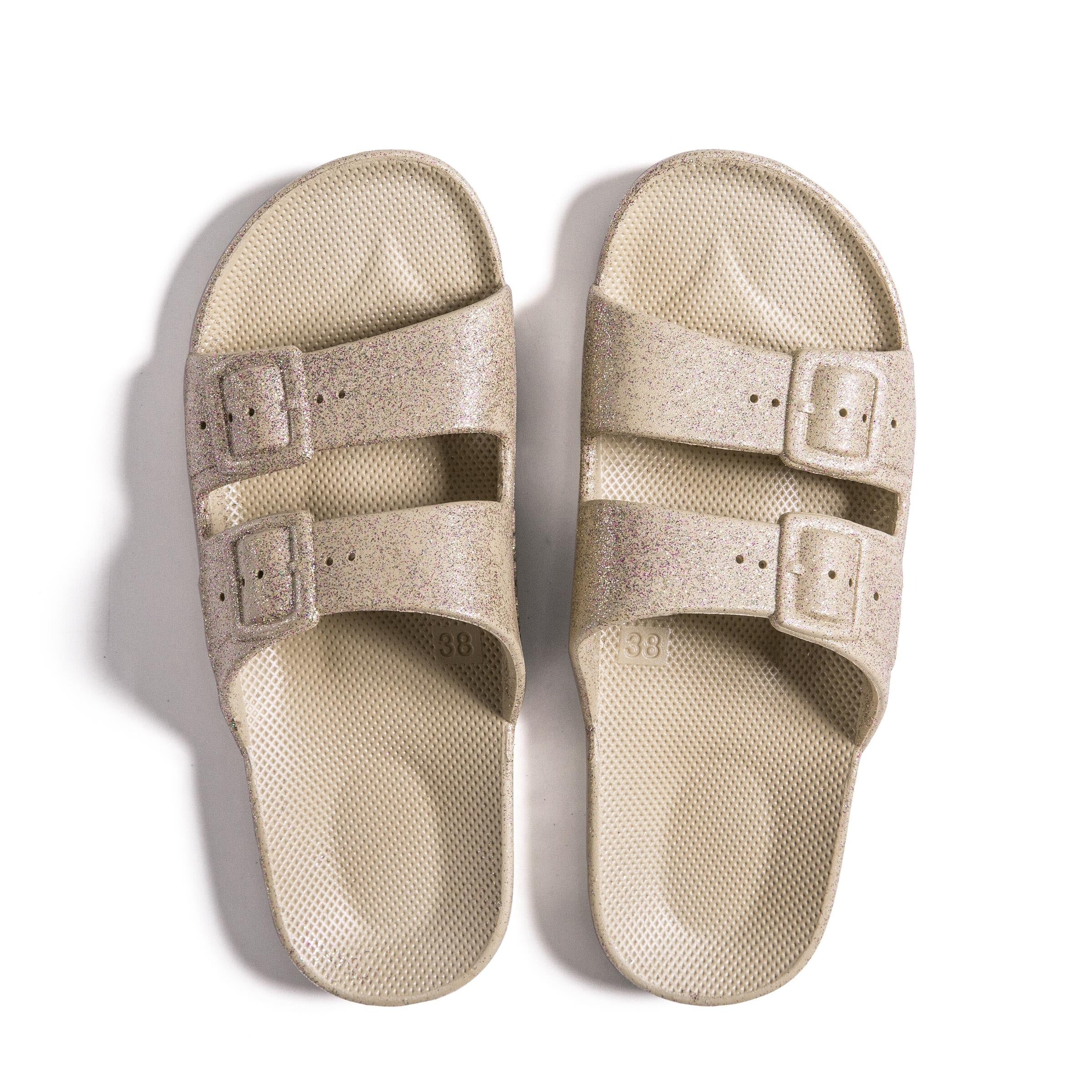 Freedom Moses Slides - Celeste Sands - gold glitter - MintMouse (Unicorner Concept Store)