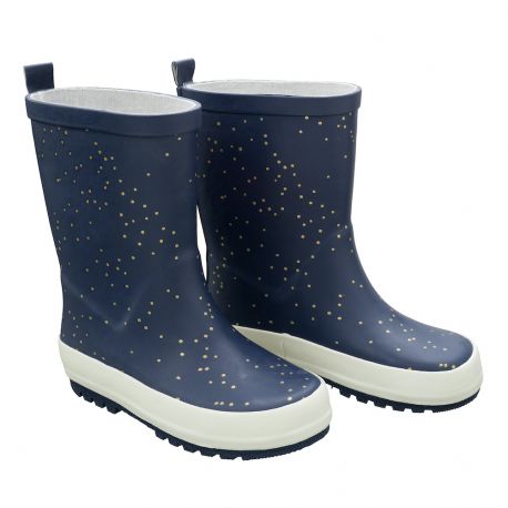 (FR10-22) Fresk Rainboot Blue Indigo dots Gold - MintMouse (Unicorner Concept Store)