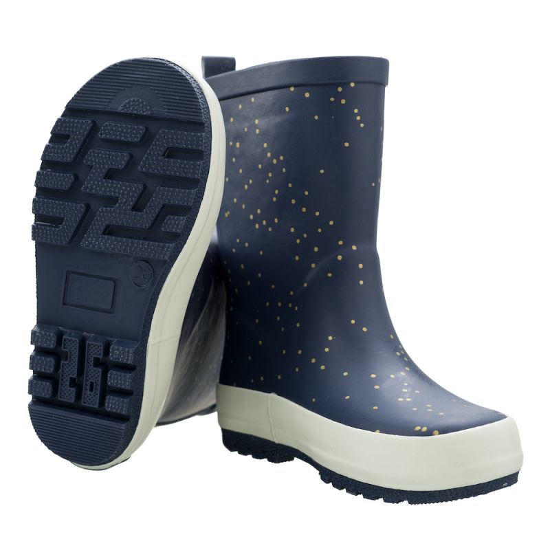 (FR10-22) Fresk Rainboot Blue Indigo dots Gold - MintMouse (Unicorner Concept Store)