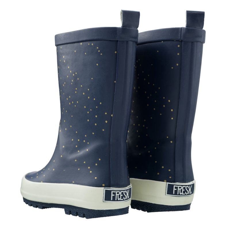 (FR10-22) Fresk Rainboot Blue Indigo dots Gold - MintMouse (Unicorner Concept Store)