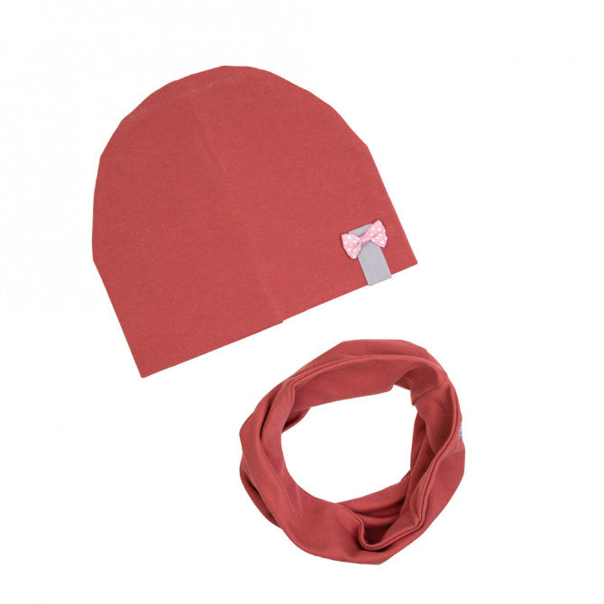 Hat and scarf set - marsala