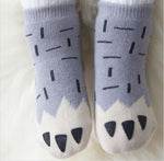 Bear paw socks grey
