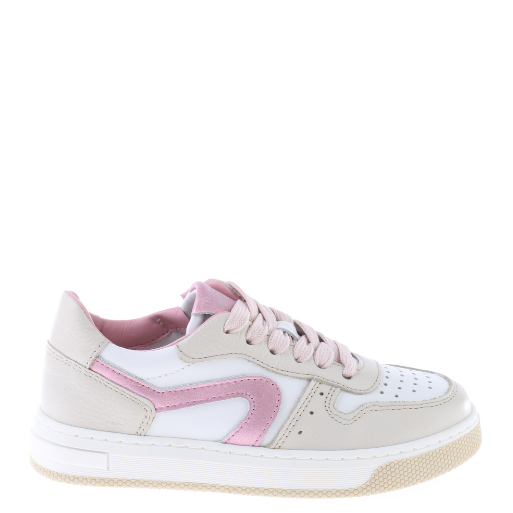 (H1618) Hip Shoes Beige leather/white leather - pink - Combi - MintMouse (Unicorner Concept Store)