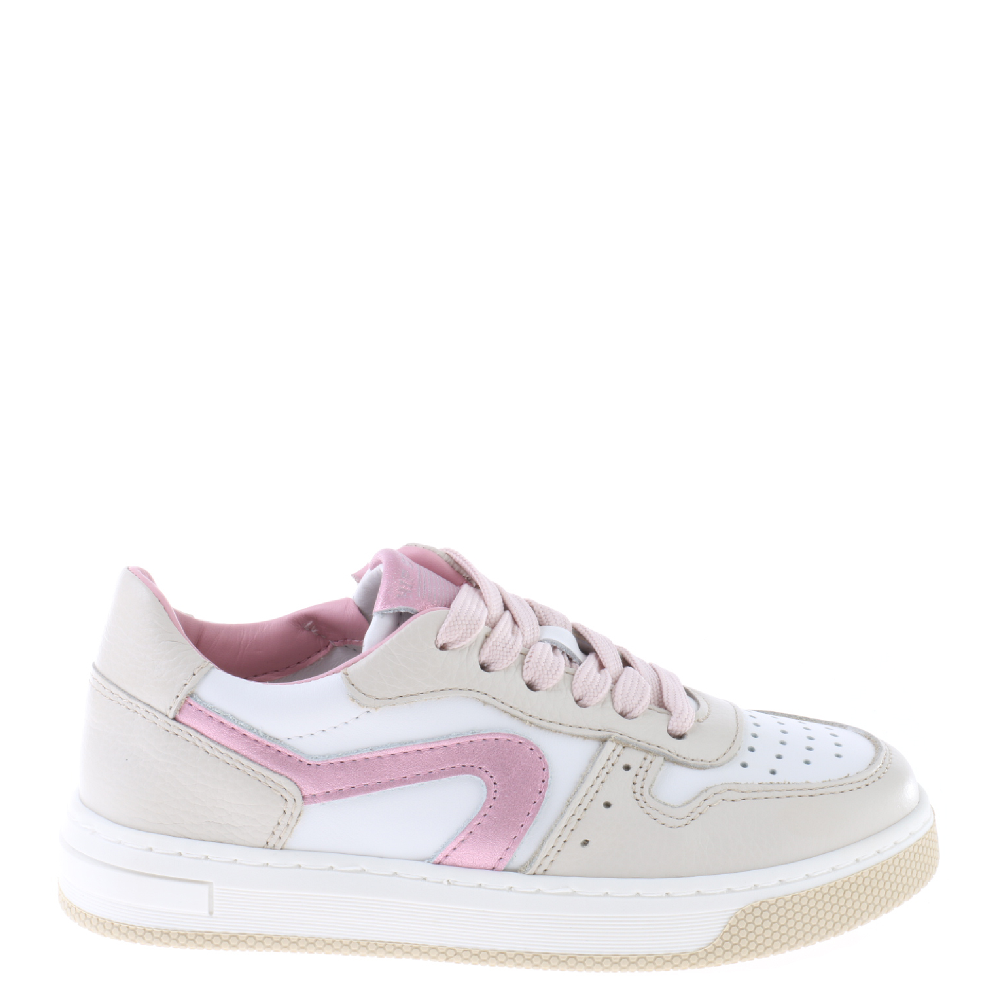 (H1618) Hip Shoes Beige leather/white leather - pink - Combi - MintMouse (Unicorner Concept Store)