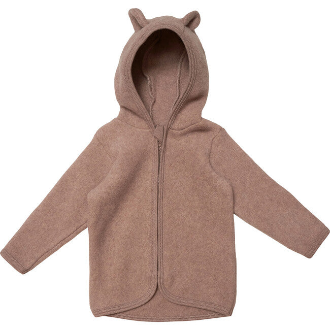 HutteliHut - Fluffy babyjacket with ears Cotton-fleece - Ash Rose - MintMouse (Unicorner Concept Store)