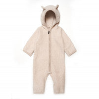Huttelihut - Mushi Babysuit Ears cotton Fleece - Camel - MintMouse (Unicorner Concept Store)