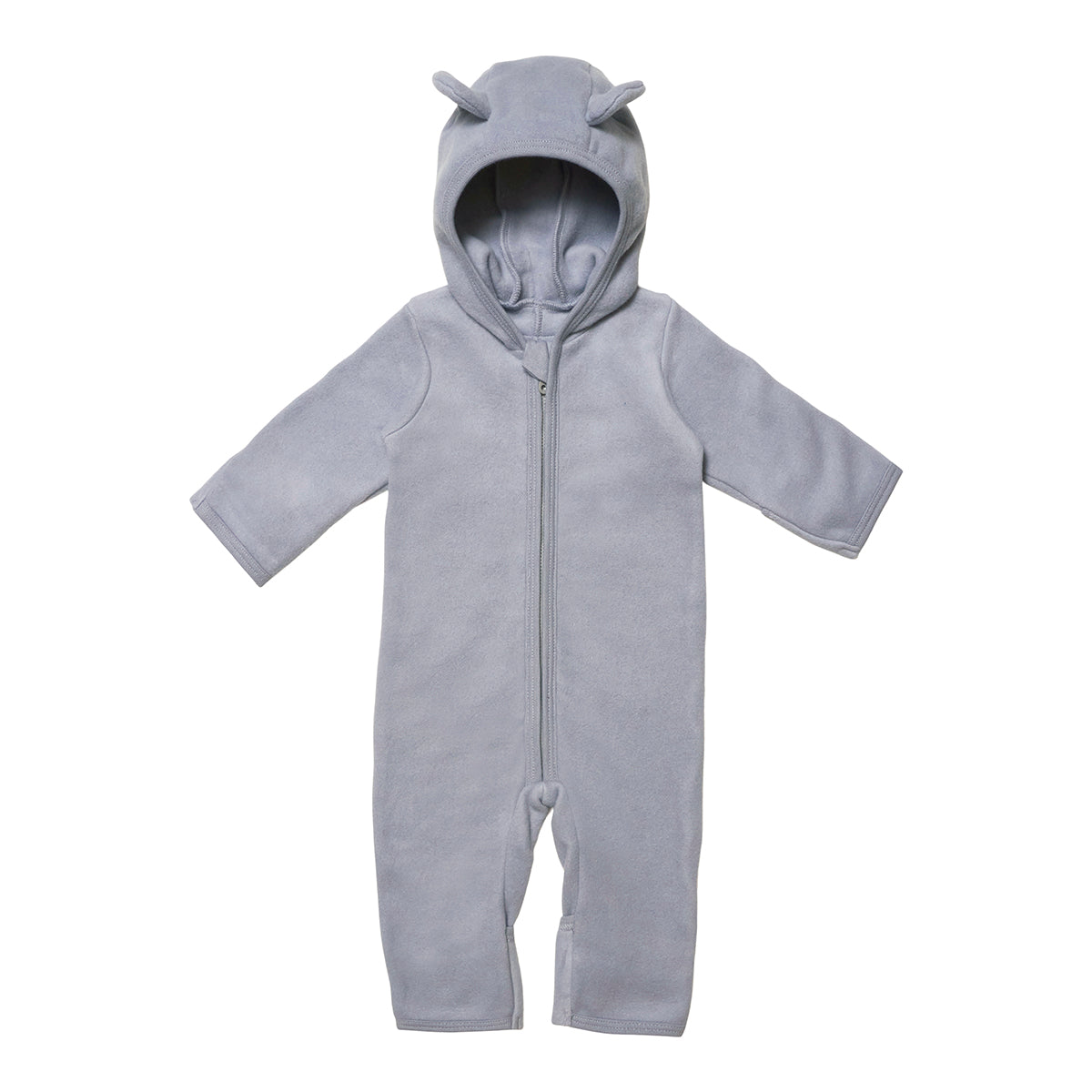 Huttelihut - Mushi Babysuit with Ears cotton Fleece - Skye blue - MintMouse (Unicorner Concept Store)