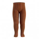 Tights Merino wool blend patterned- Chocolate