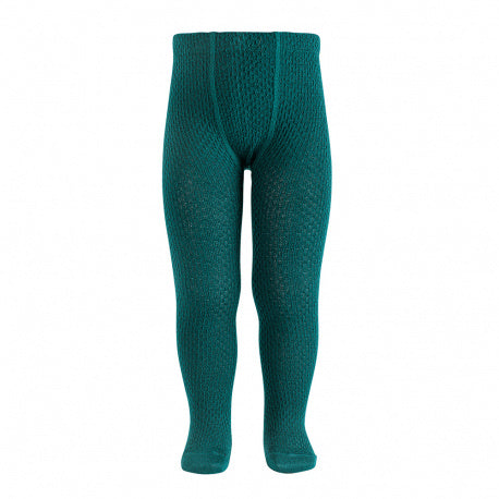 Tights Merino wool blend patterned- Oil color
