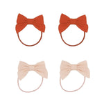 Fable Bow Ponies Set of 4 - Blush Bloom+Cajun Blossom