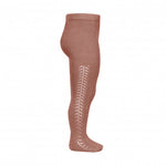 Side openwork warm tights - TERRACOTTA