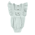 Organic Muslin Ruffle Bodysuit - Green Tea