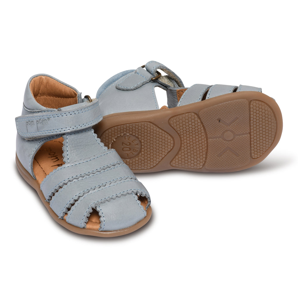 Pom Pom Sandals-Dusty Blue 1252