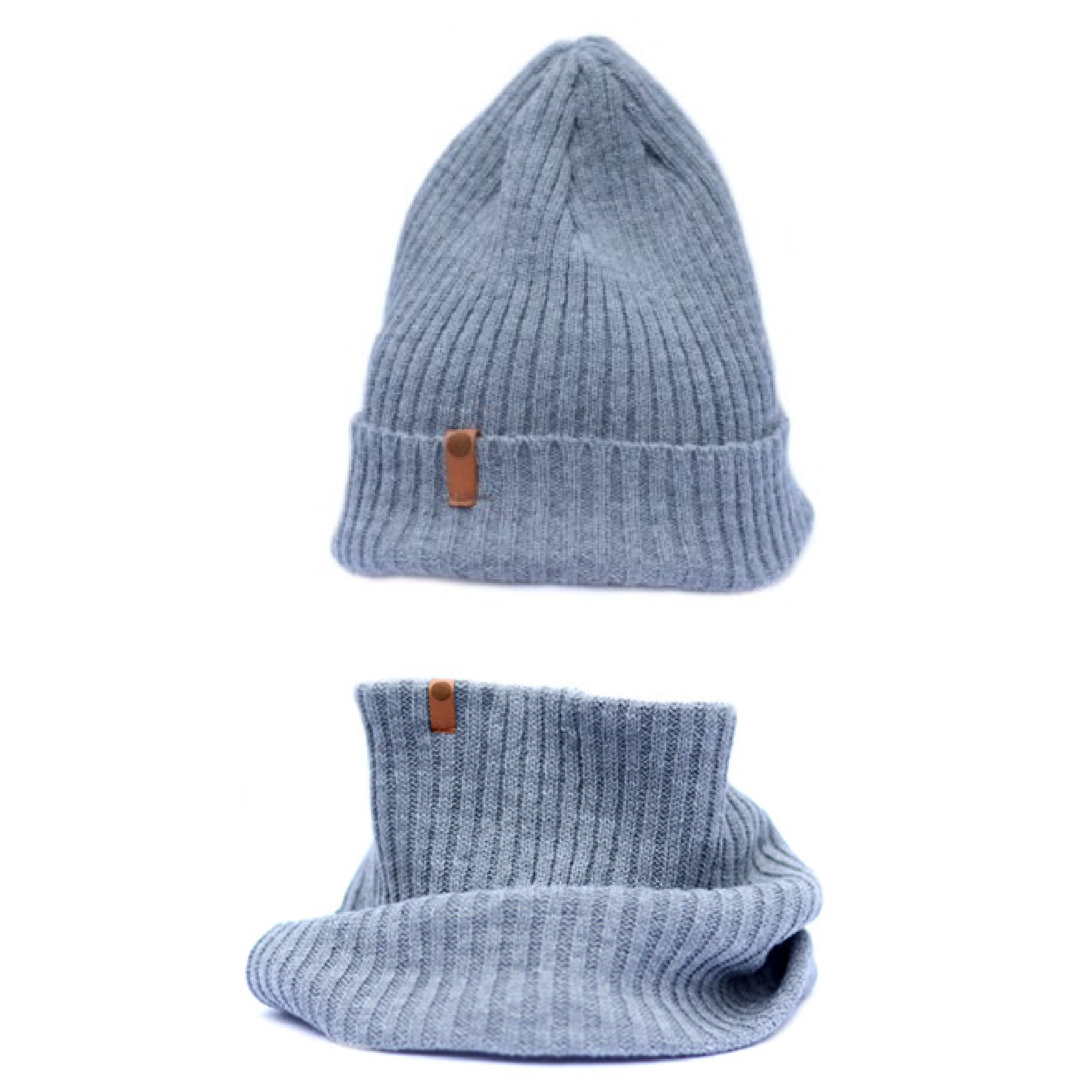 Hat and tube scarf set - Grey - MintMouse (Unicorner Concept Store)
