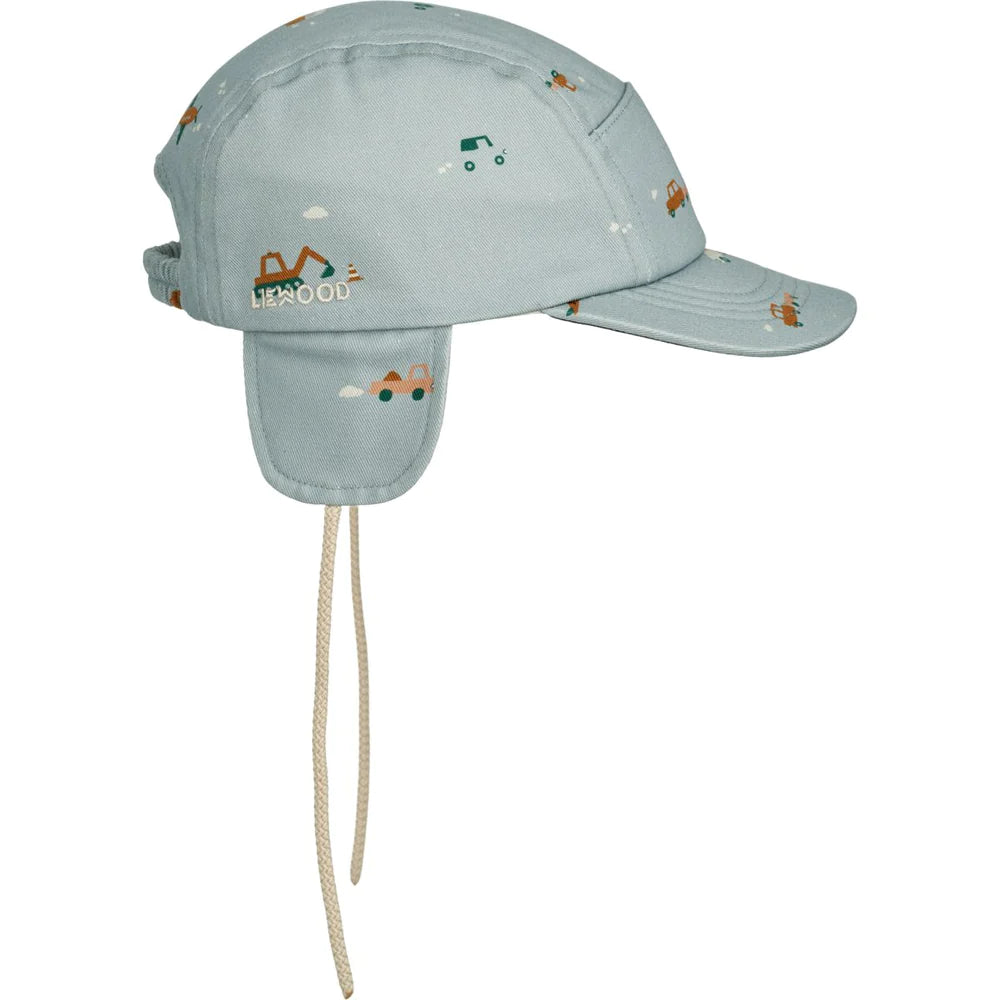 ( LW17561) Opal Baby Cap _ Vehicles Dove Blue - MintMouse (Unicorner Concept Store)