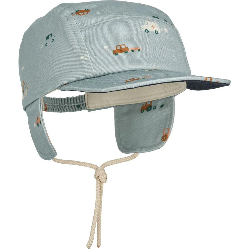( LW17561) Opal Baby Cap _ Vehicles Dove Blue - MintMouse (Unicorner Concept Store)