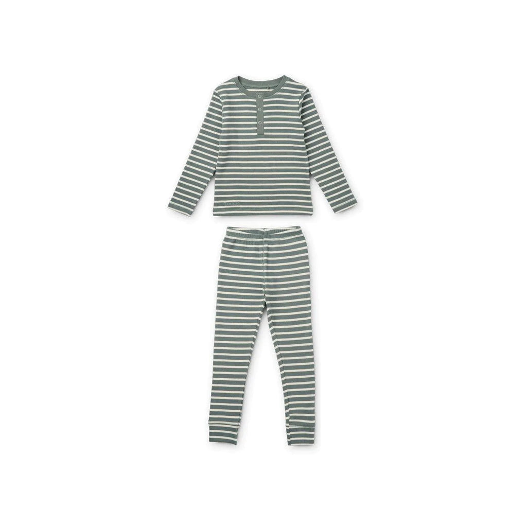 WILHELM PYJAMAS SET BLUE FOG/SANDY STRIPES LIEWOOD - MintMouse (Unicorner Concept Store)