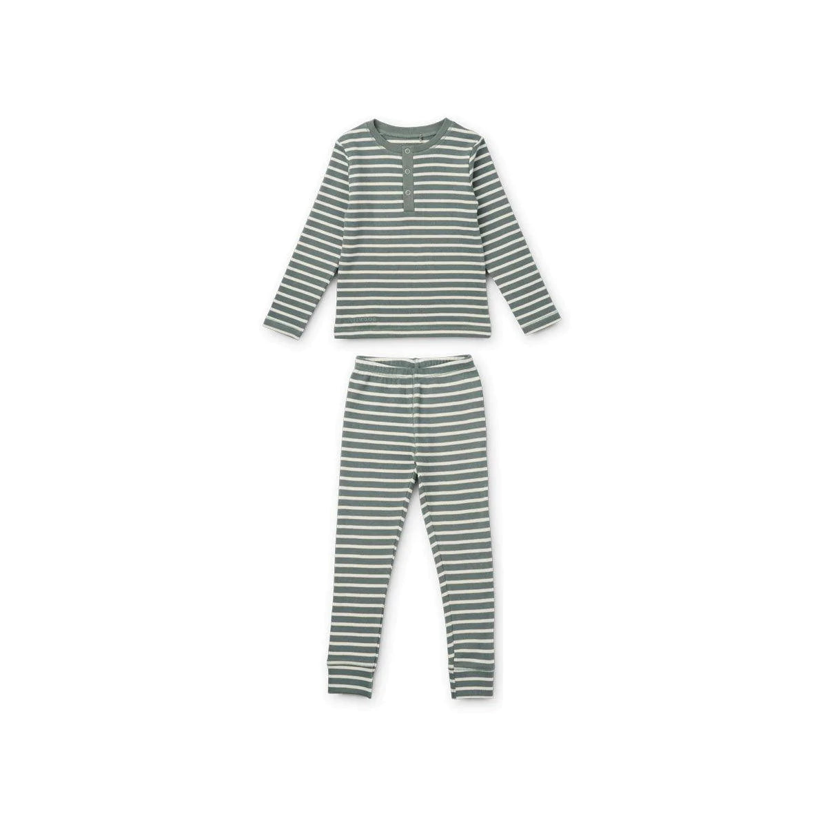 WILHELM PYJAMAS SET BLUE FOG/SANDY STRIPES LIEWOOD - MintMouse (Unicorner Concept Store)