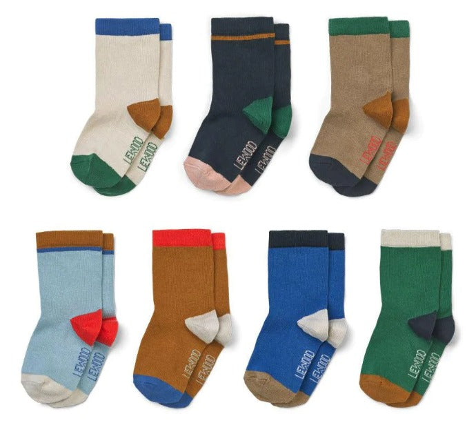 Silas socks 7-pack blue multi mix - MintMouse (Unicorner Concept Store)
