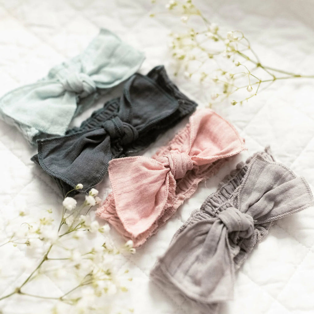 Organic muslin smocked headband - Green Tea - MintMouse (Unicorner Concept Store)