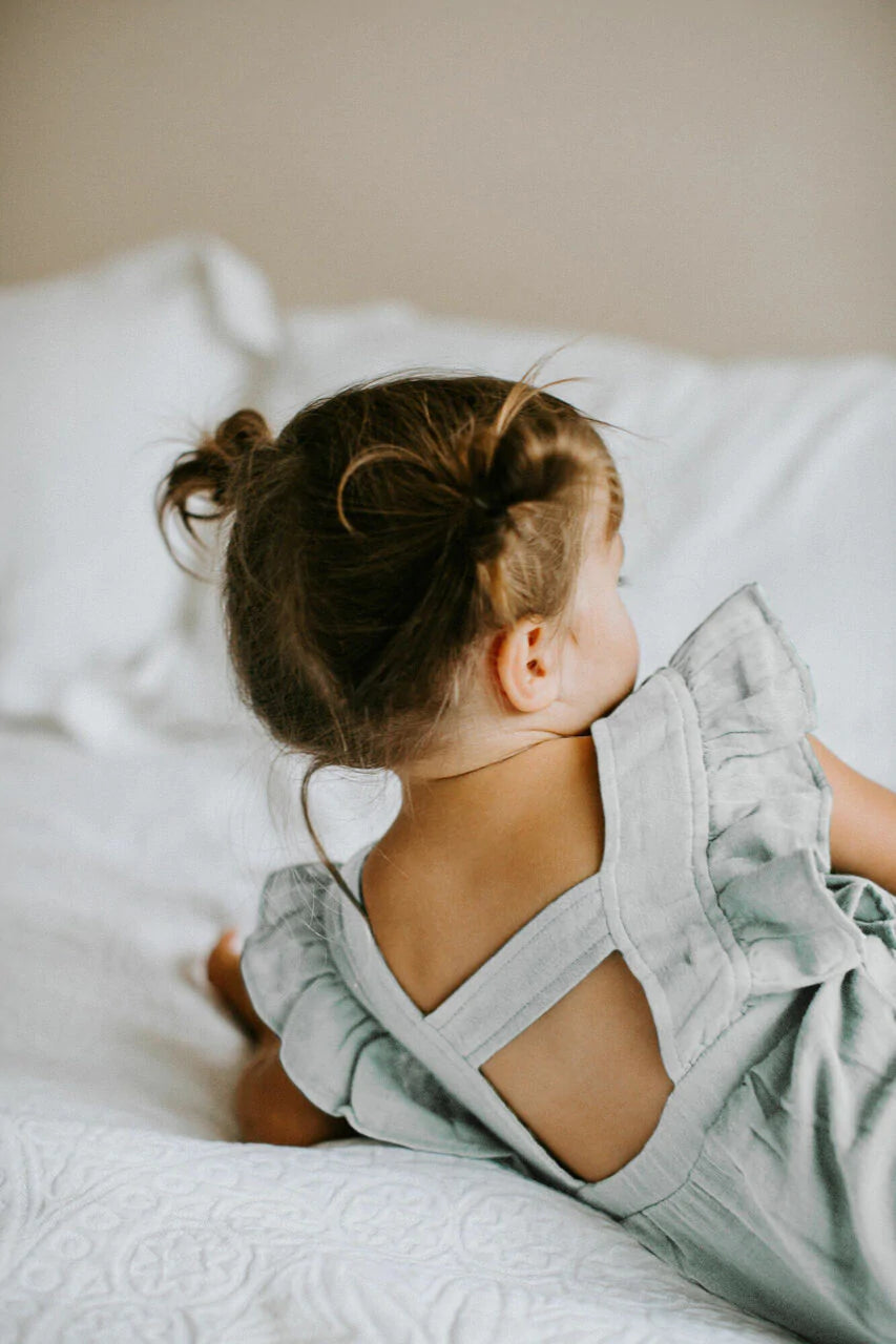 Organic Muslin Ruffle Bodysuit - Green Tea - MintMouse (Unicorner Concept Store)