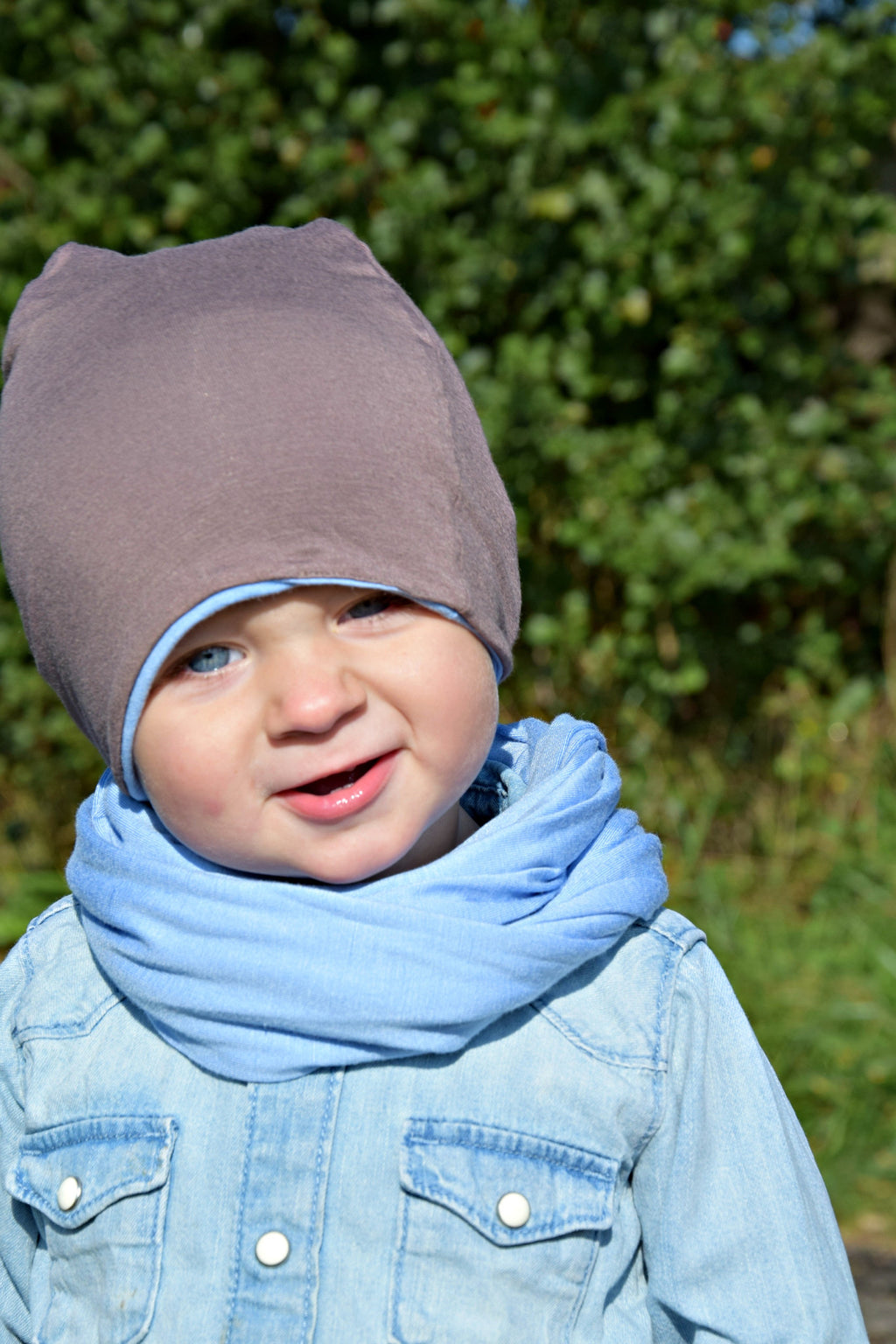 Reversable Bamboo Beanie - Sky Blue/Brown - MintMouse (Unicorner Concept Store)