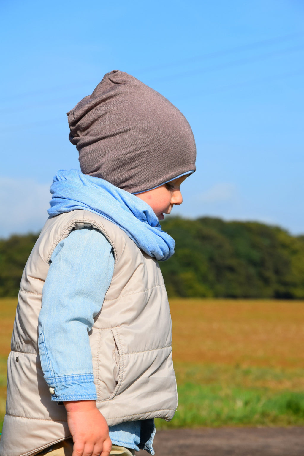 Reversable Bamboo Beanie - Sky Blue/Brown - MintMouse (Unicorner Concept Store)