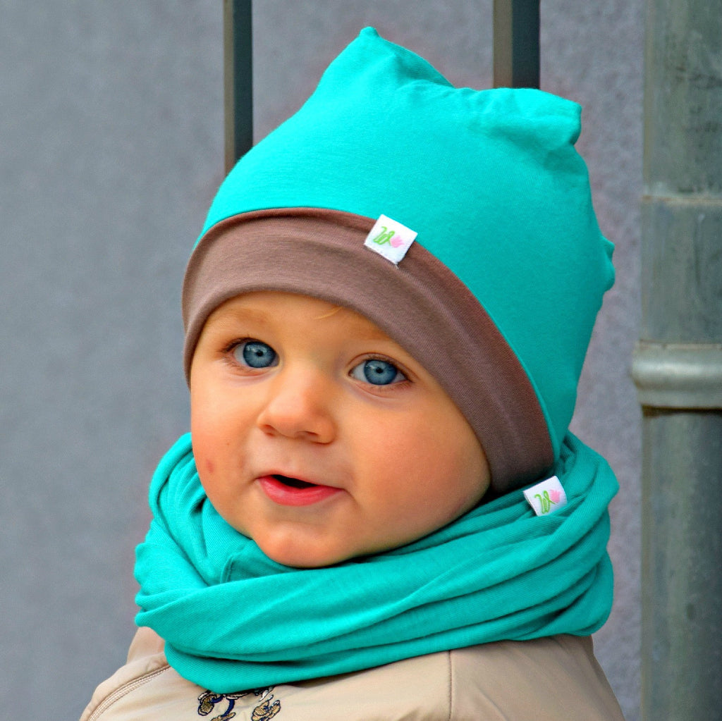 Reversable Bamboo Beanie - Emerald/Brown - MintMouse (Unicorner Concept Store)