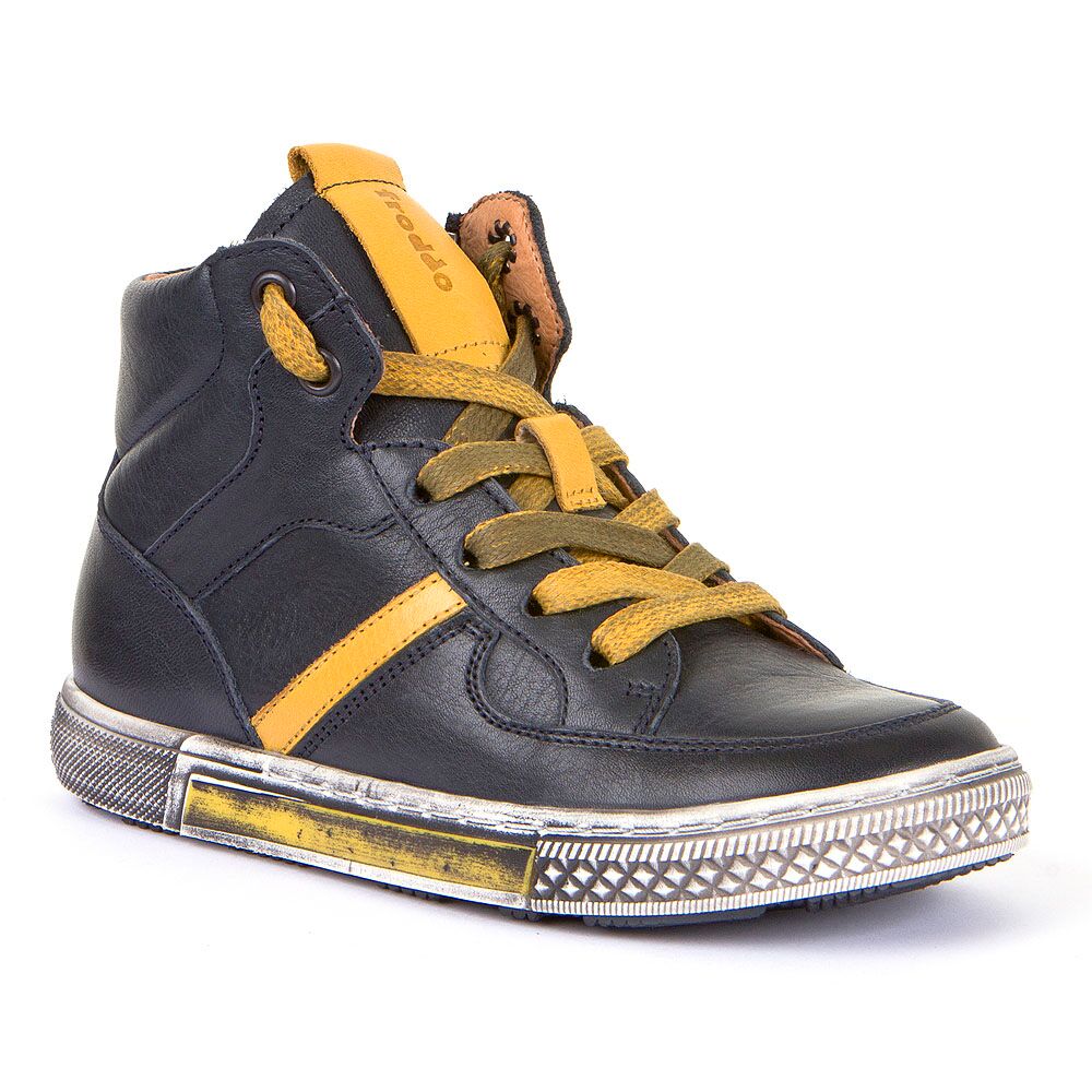 Froddo leather sneaker - Navy/yellow - MintMouse (Unicorner Concept Store)