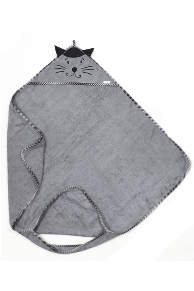 Bamboo Hooded Towel - Grey cat - MintMouse (Unicorner Concept Store)